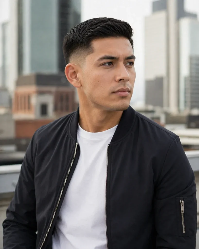  Ivy with Mid Fade and Side Sweep