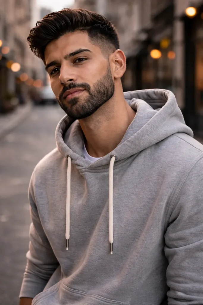 Light Stubble Blended Point Beard