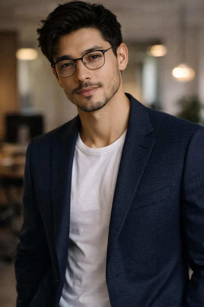 Light Stubble with Glasses