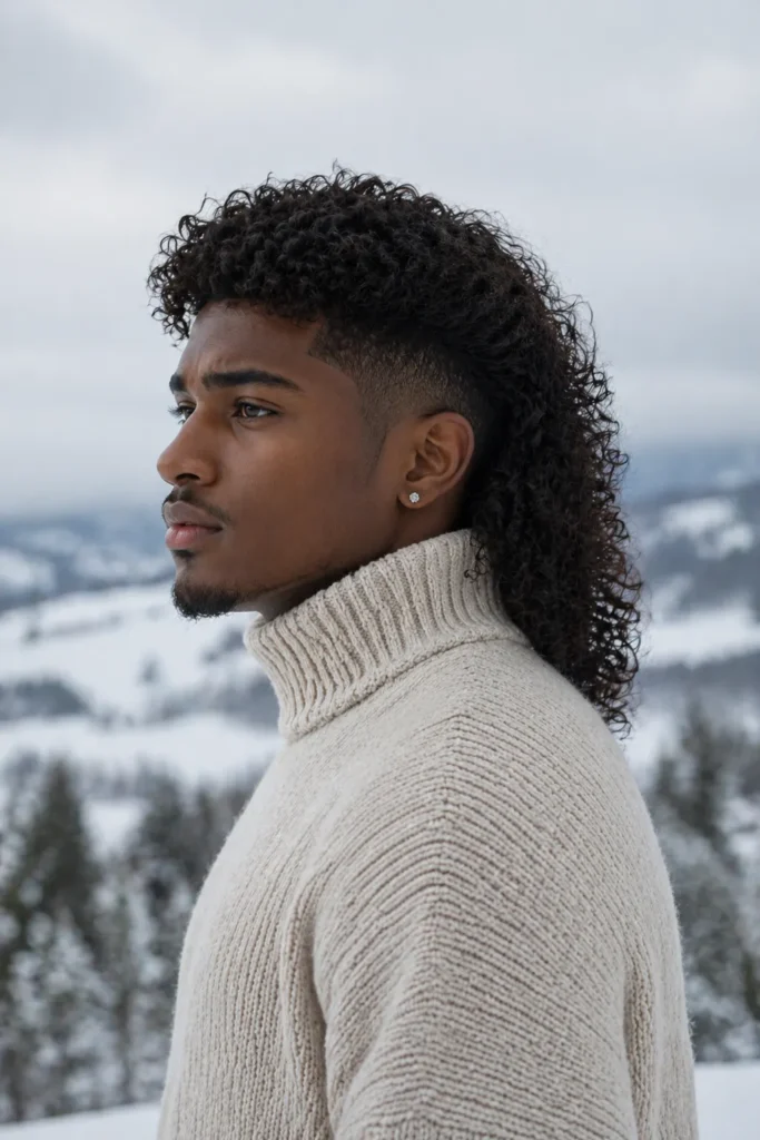 Long Curly Winter Mullet