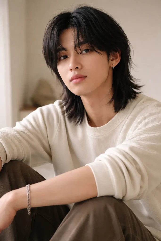 Long Feathered Curtain Hair