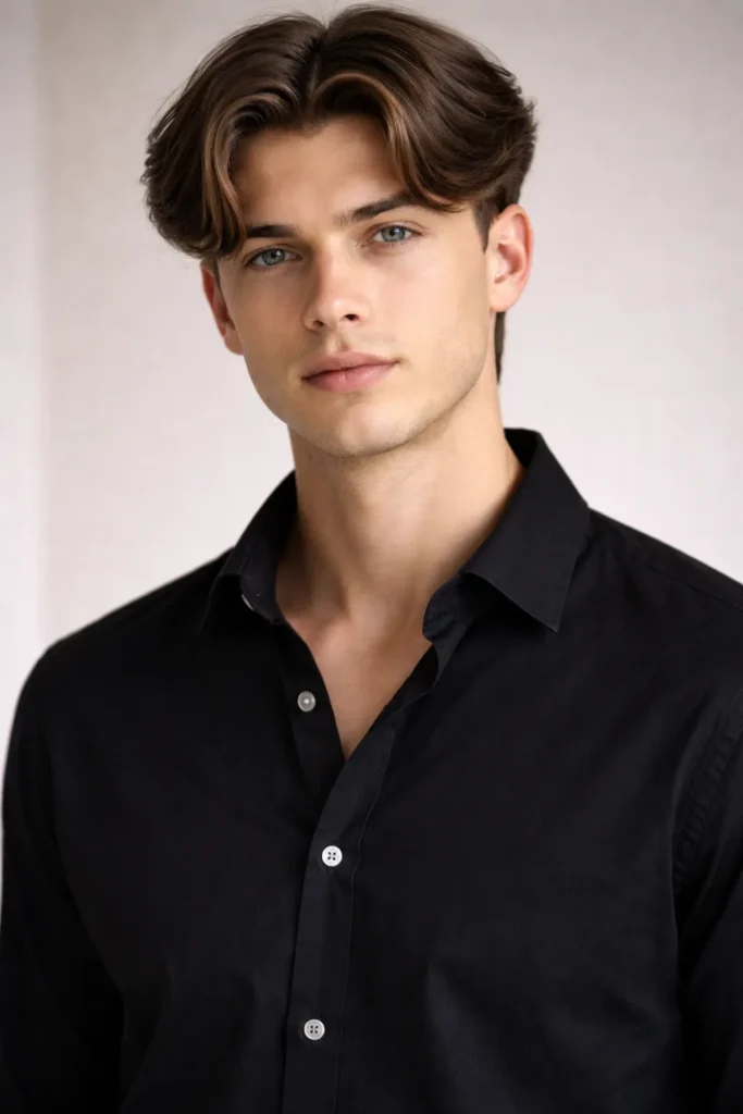  Long Flow with Clean Neckline Taper