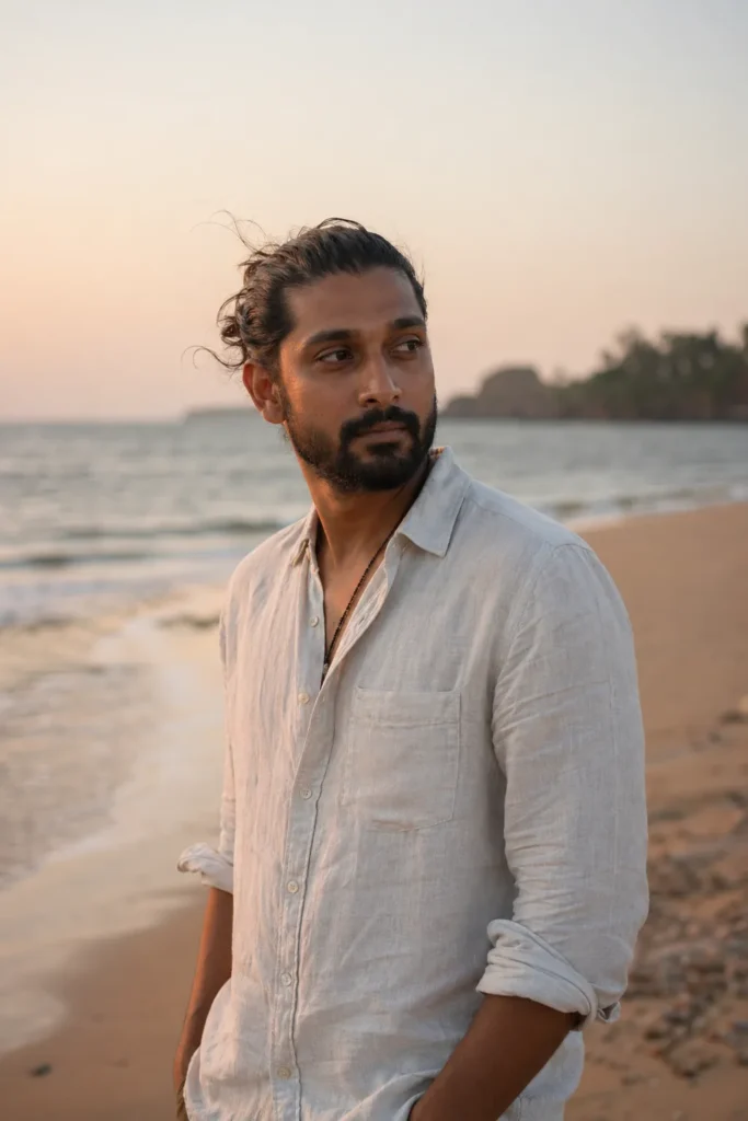 Loose Low Man Bun with Slight Wave Definition