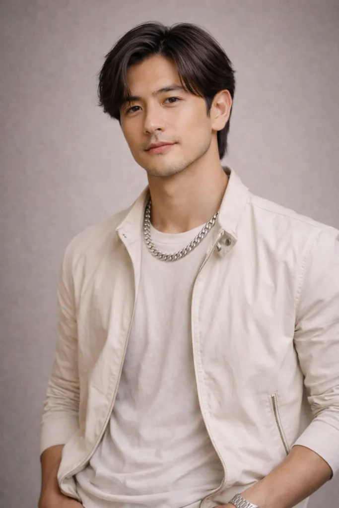 Low Fade with Curtain Hair