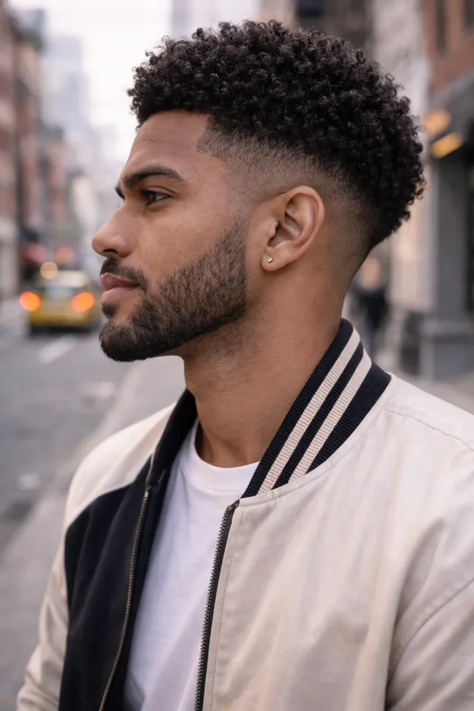 Low Fade with Feathered Top