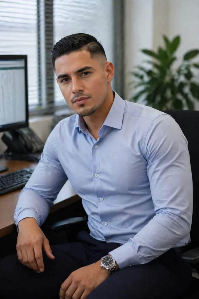 Low Fade with Hard Part