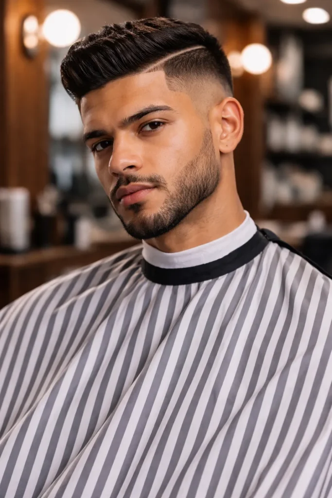 Low Fade with Hard Part