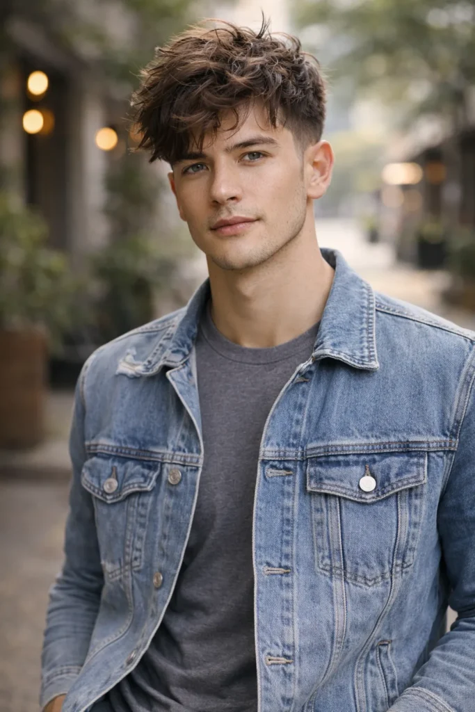 Low Fade with Long Textured Top