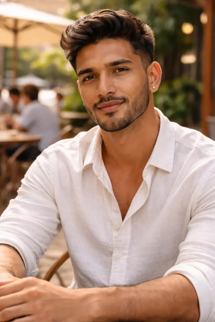 Low Fade with Natural Mustache