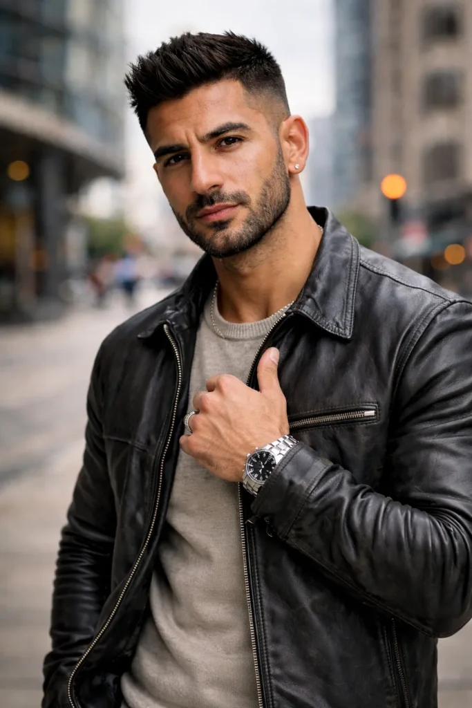 Low Fade with Short Brush Up