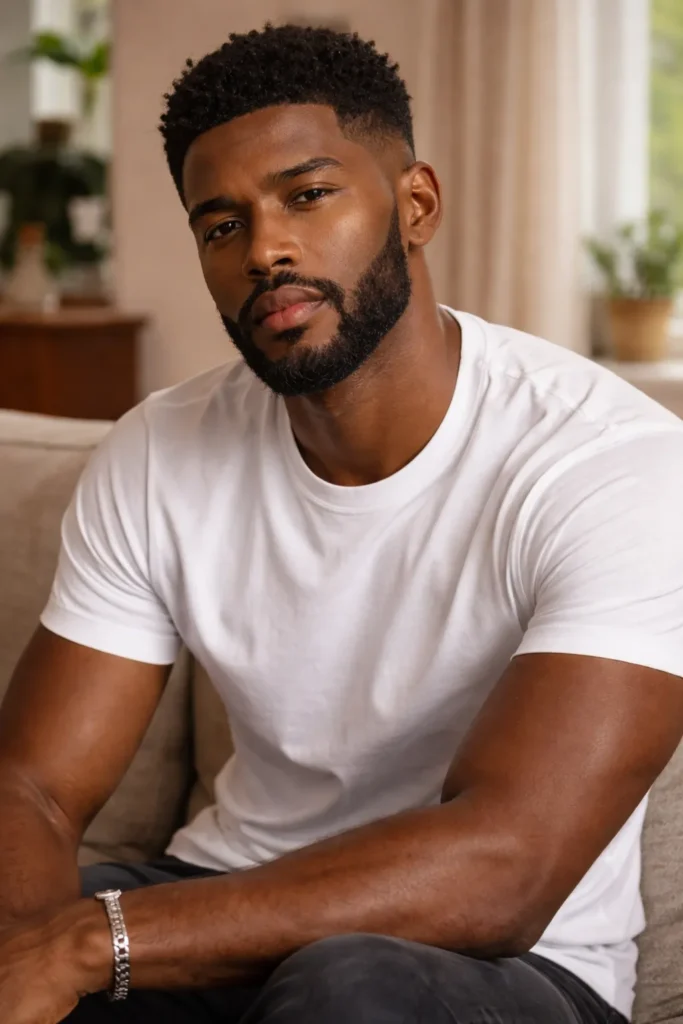 Low-Maintenance Full Beard with Precise Neckline