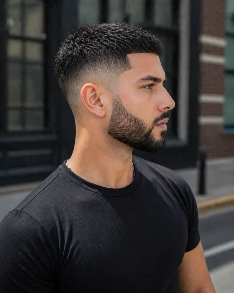 Low Taper Fade with Beard Line Up