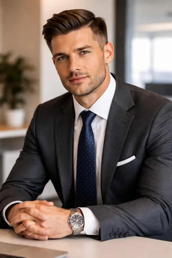 Low Taper Fade with Comb Over