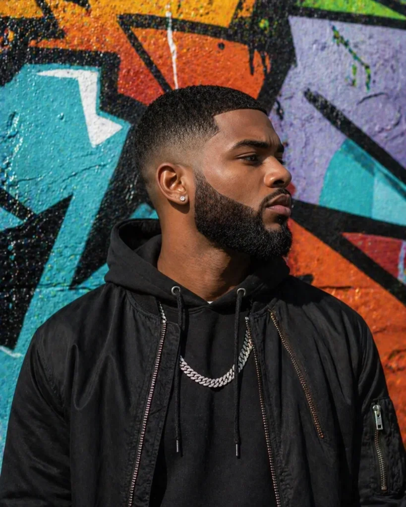  Low Taper Fade with Designer Beard