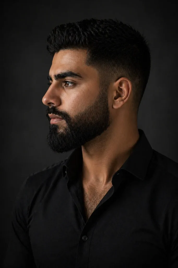 Low Taper Fade with Full Beard