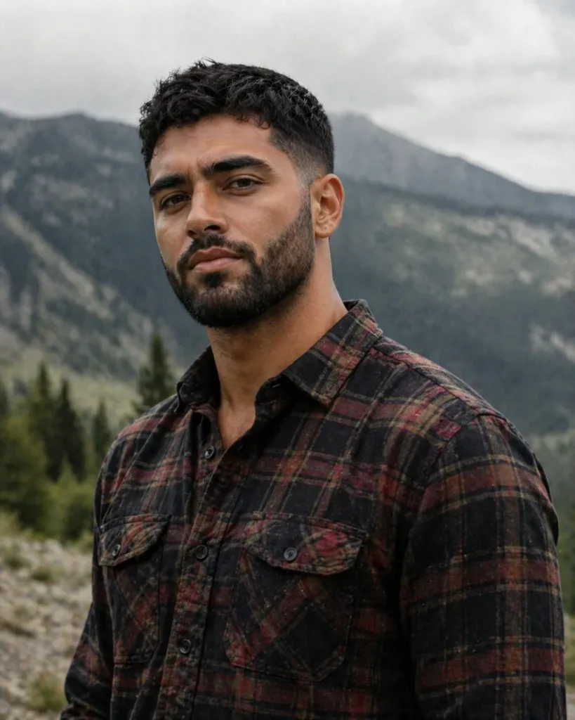 Low Taper Fade with Heavy Stubble