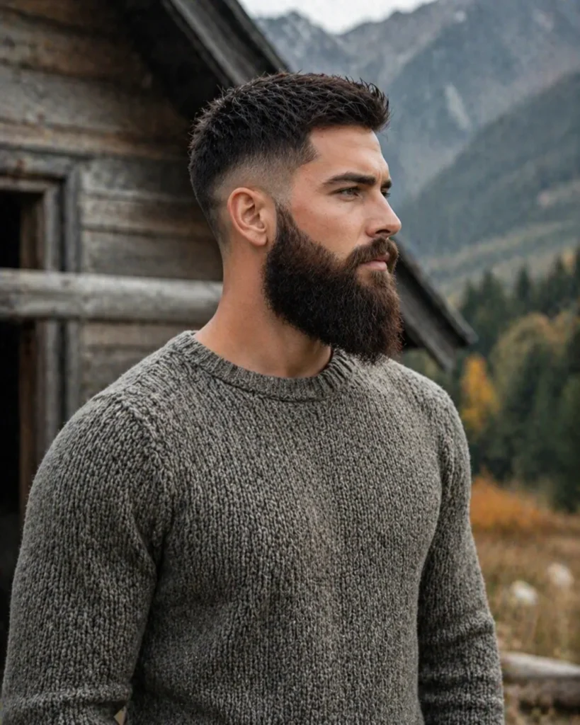 Low Taper Fade with Long Beard