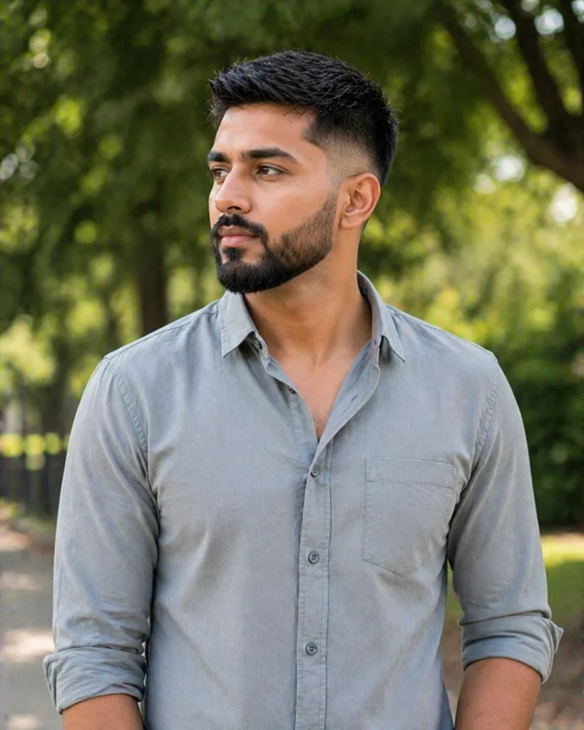 Low Taper Fade with Medium Beard