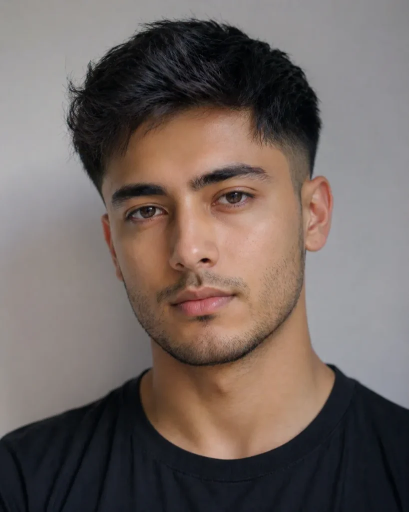 Low Taper Fade with Minimal Beard