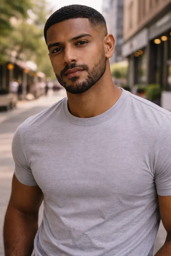 Low Taper Fade with Natural Beard