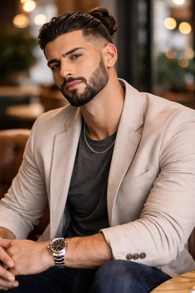 Man Bun with Anchor Beard