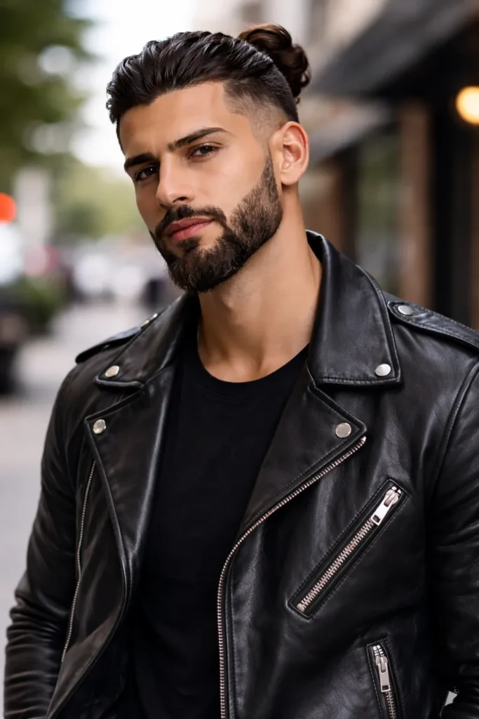 Man Bun with Ducktail Beard