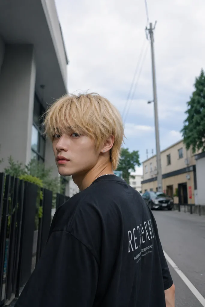 Medium Blonde Tousled Fringe