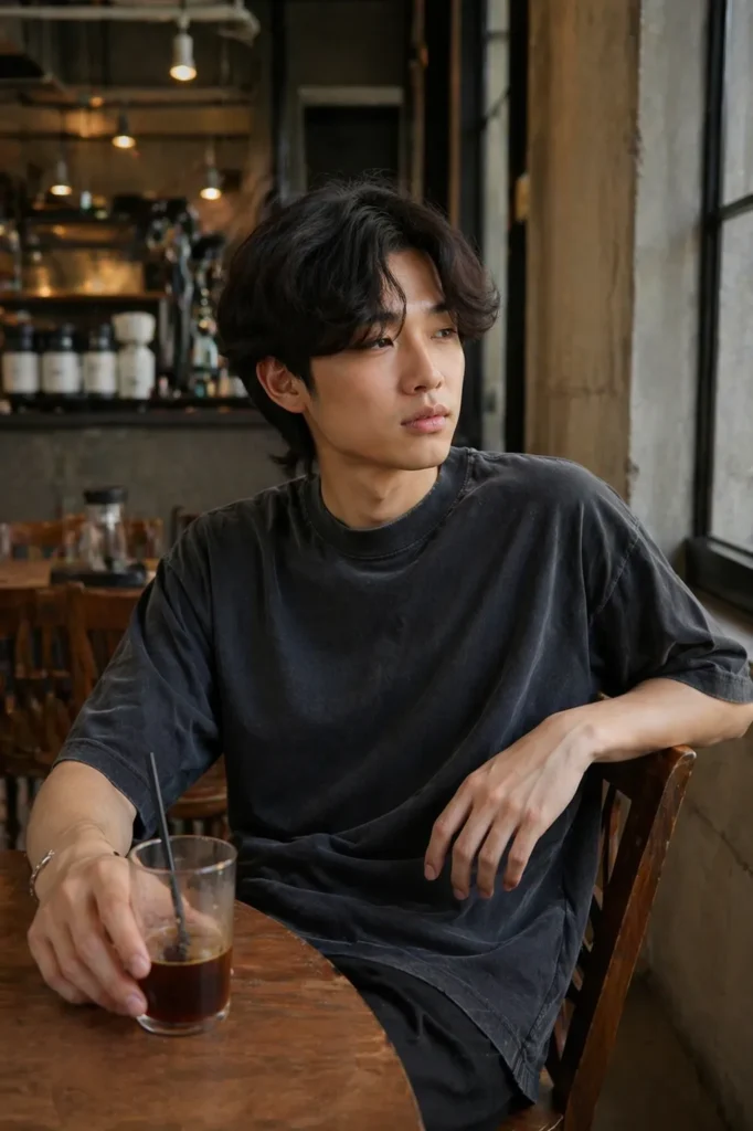 Medium Curtain Hair with Waves