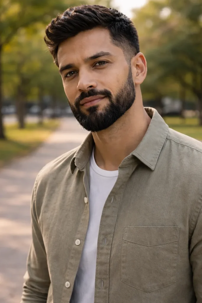 Medium Full Beard with Square Base