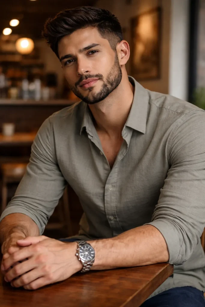 Medium Length Beard with Tapered Sides