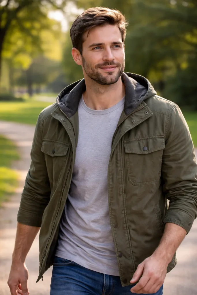 Medium Stubble with Defined Neck Shadow