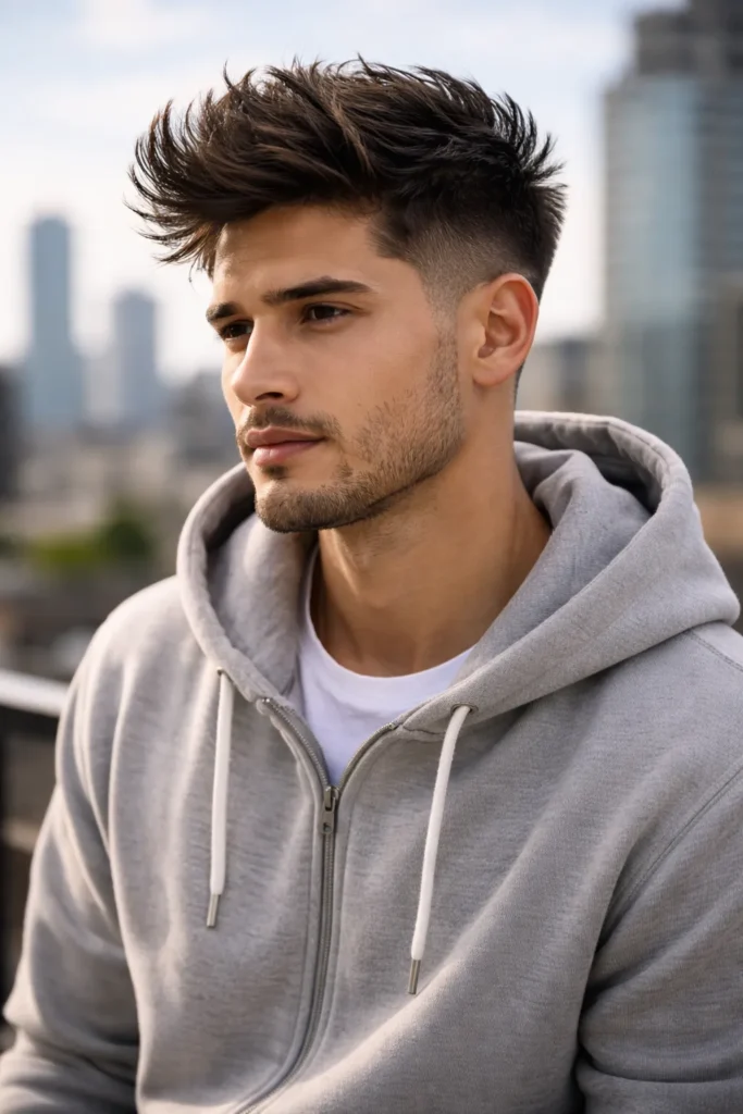 Messy Brush-Up with Mid Fade