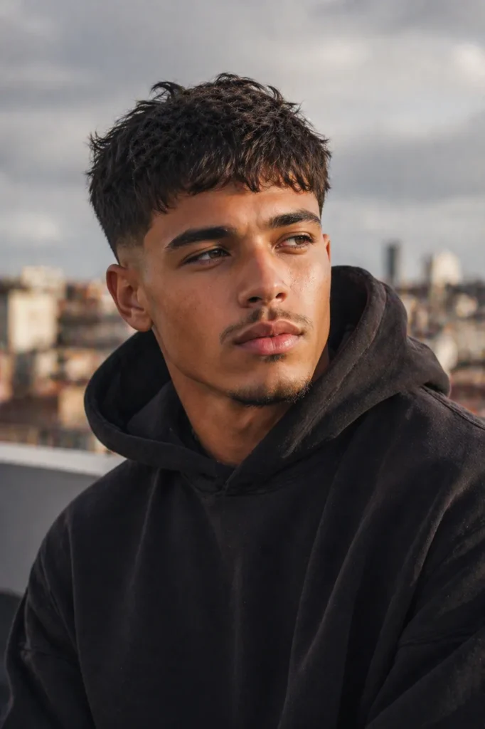 Messy Textured Crop with Drop Fade