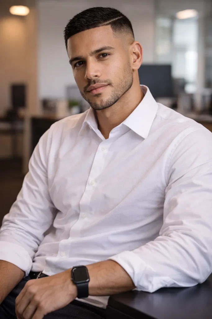  Mid Fade Crew with Hard Part