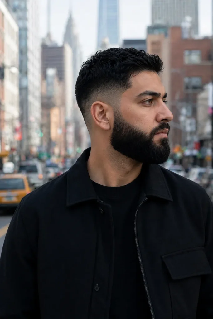 Mid Fade with Full Beard