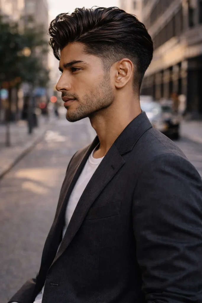 Mid Fade with Long Quiff