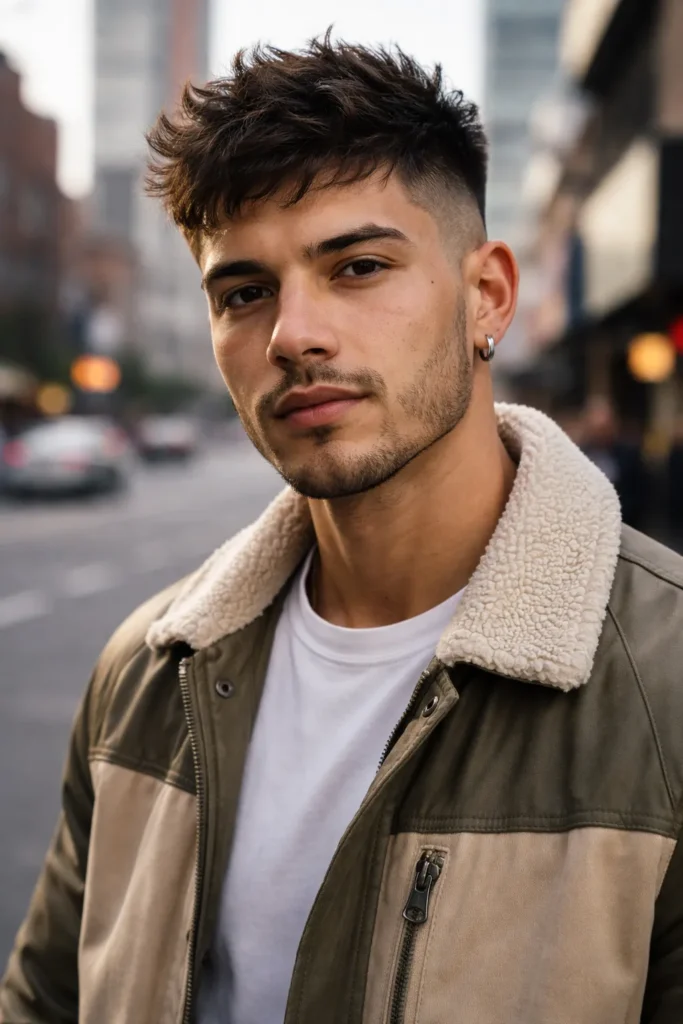 Mid Fade with Messy Textured Top