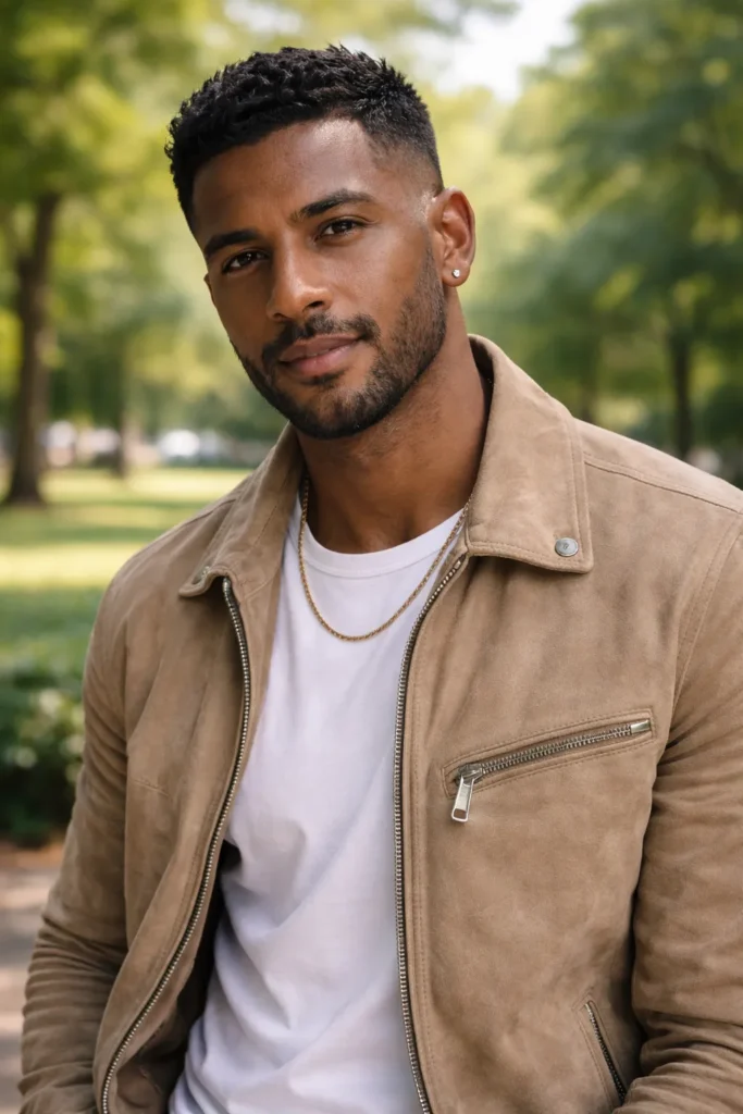 Mid Fade with Short Curly Top