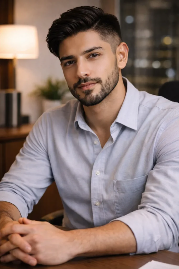 Mid Fade with Side Sweep