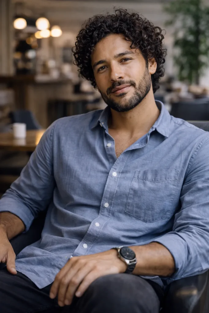 Mid-Length Curls + Natural Beard