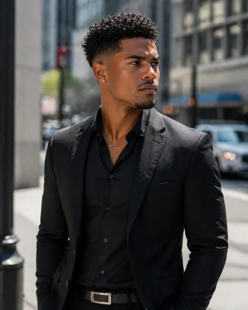 Mid Taper Fade with Defined Curls