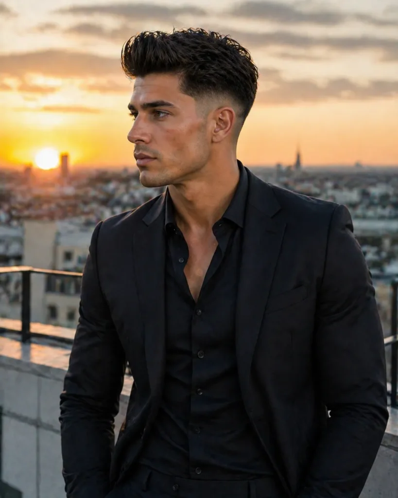 Mid Taper Fade with Modern Quiff