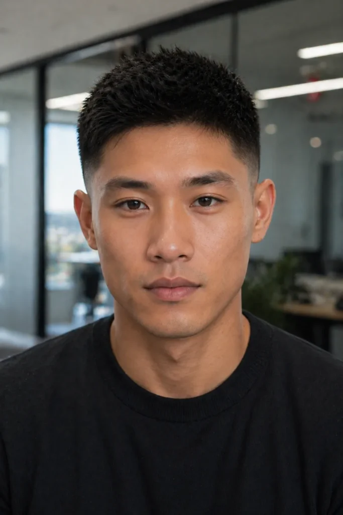 Mid Taper Fade with Short Spikes