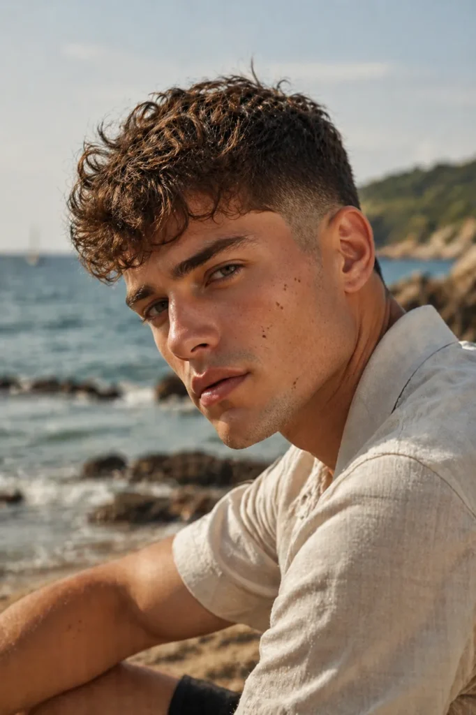 Mid Taper Fade with Soft Natural Curls