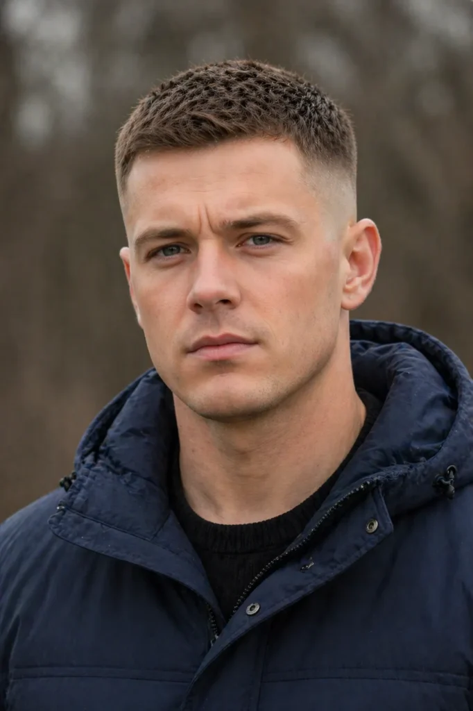 Military Cut with Textured Fade