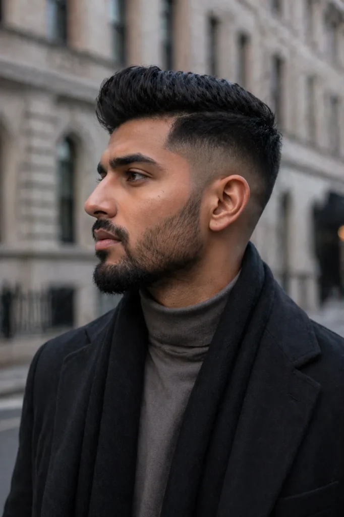 Modern Pompadour with Low Fade