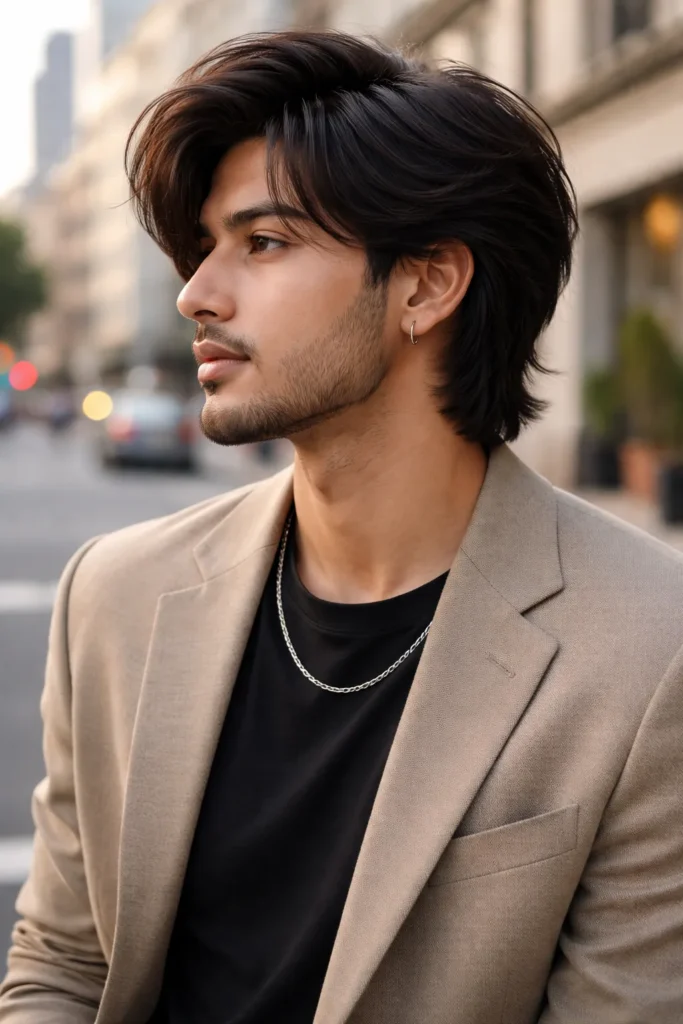 Modern Side-Swept Feather Cut