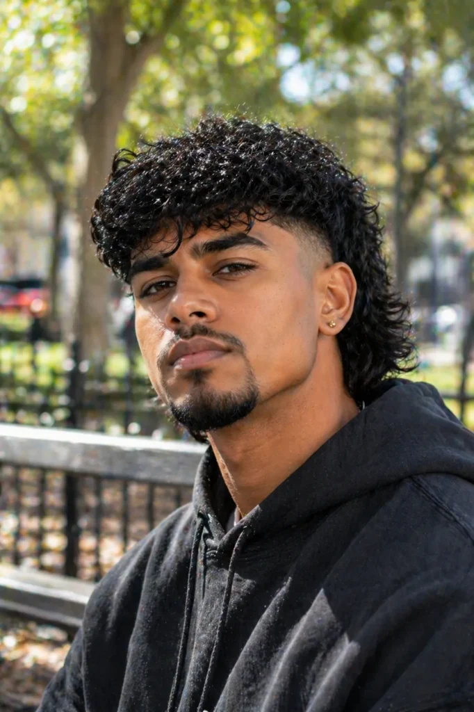 Natural Curly Mullet With Loose Curls