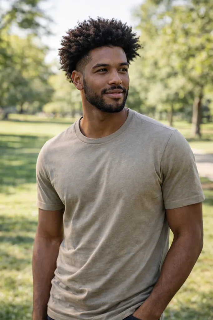 Natural Flow Afro + Tapered Beard