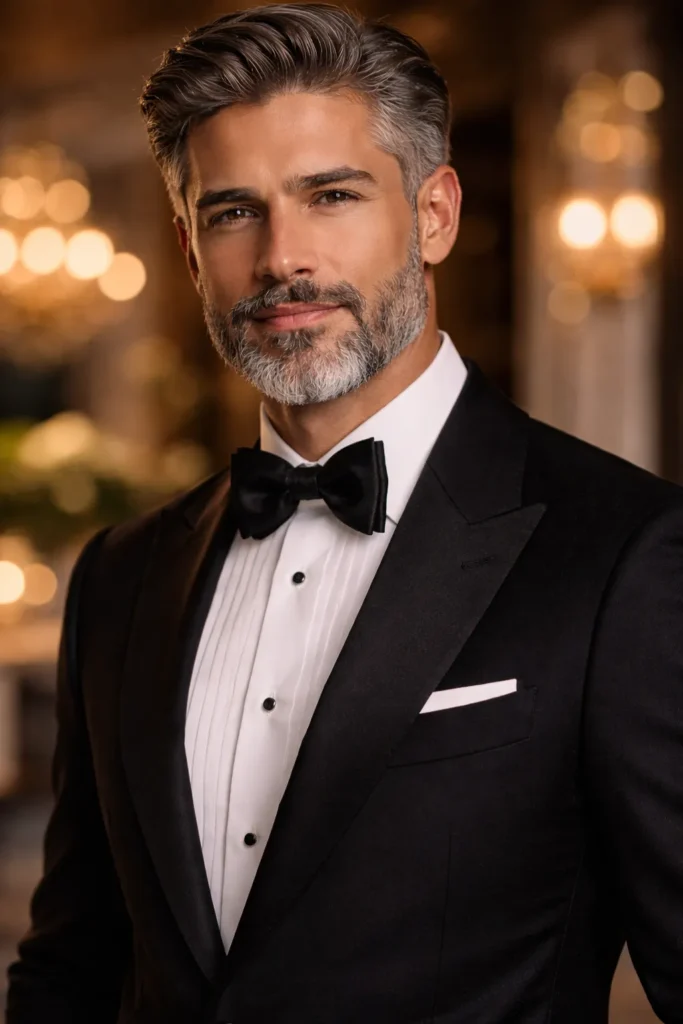 Salt and Pepper Beard + Sharp Trim Lines